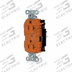 HUBBELL Receptacle: Duplex, 5-20, Orange, 125V AC, 20 A, 2 Pole / 3 Wire (MPN 5362STO)