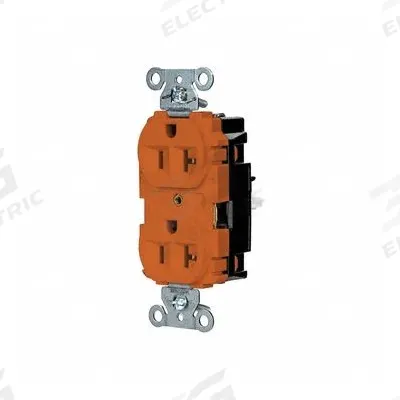 HUBBELL Receptacle: Duplex, 5-20, Orange, 125V AC, 20 A, 2 Pole / 3 Wire (MPN 5362STO) - General Purpose Receptacles