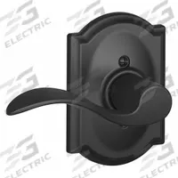 SCHLAGE Door Lockset: Dummy Lever Locksets, Black, ADA Compliant (MPN F170 ACC 622 CAM LH). Key specifications — Ligature Resistance: Not Ligature-Resistant; Brand: SCHLAGE; Visual Indicator Message: No Message; Lockset Style: Accent; ADA Compliant: Yes; Finish: Flat Black Coated : Brass.