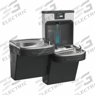 ELKAY Bi-Level Drinking Fountain with Bottle Filler: On-Wall, 8 gph @ 50°F, Stainless Steel - On-Wall Two-Level Drinking Fountains with Bottle Fillers