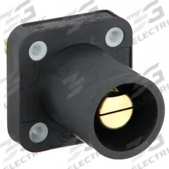 Single Pole Receptacle: Black, Straight Taper Nose Mating, Threaded Stud Termination, 400 A (MPN HBLMRSBK). Key specifications — Series: 16; Receptacle Gender: Male; Brand: HUBBELL.