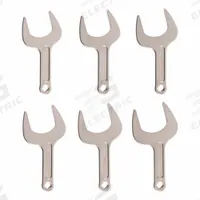 TEKTON Open End Wrench Set: Chromium Molybdenum Steel, Satin, 6 Tools, 15° Opening Angle (Deg.), SAE (MPN WSE90103). Key specifications — attr309745: No; attr309746: Cardboard; attr309754: Satin; attr309753: Chromium Molybdenum Steel; attr309743: 2-5/16 in to 2-5/8 in; attr324938: TEKTON.