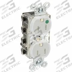 HUBBELL Snapconnect receptacle: Hospital Grade, Duplex, 5-15R, Gray, 125V AC, 15 A, 2 Pole / 3 Wire (MPN SNAP8200GYLTR)