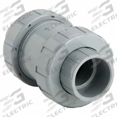 HAYWARD Check Valve: Ball, Inline Valve Body, CPVC, 2 in Pipe Size, True Union Socket/NPT, Std, FKM (MPN TC20200ST). Key specifications — Ball Material: CPVC; Brand: HAYWARD.