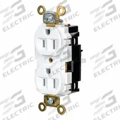 HUBBELL Receptacle: Duplex, 5-15, White, 125V AC, 15 A, 2 Pole / 3 Wire (MPN HBL5262STW)