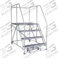 COTTERMAN Mobile Work Platform: 3.3 ft Platform Ht - Max, 36 in x 60 in, Steel, 800 lb Load Capacity (MPN 4WP3660RA3B4B8AC1P6). Key specifications — Folding: Not Foldable; Mobility: Rolling; Components Included: Rubber Foot Pads; Use Location: Indoor; Brand: COTTERMAN; Color: Gray; Height Adjustability: Fixed Height; Includes Handrails: Handrails Included.