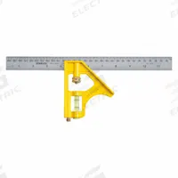 STANLEY Combination Square: Inch/Metric, Square, Steel, 12 in x 1 in, 12 in Blade Lg, Steel, 1/16 in (MPN 46-028). Key specifications — attr936159: 1/16 in; attr934771: STANLEY; attr936157: Etched; attr969017: Square.