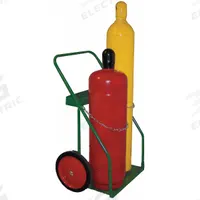 SAFTCART Cylinder Hand Truck: 400 lb, Side by Side, 2 Cylinder, 21 in W x 12 in D Nose Plate (MPN 870-14). Key specifications — attr1343829: SAFTCART; attr1343789: Green; attr1343794: Chain.