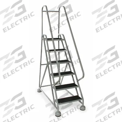 COTTERMAN Rolling Ladder: 4.5 ft Platform Ht, Partially Assembled, Steel - Steel Ultra-Stable Weight-Actuated Ladders