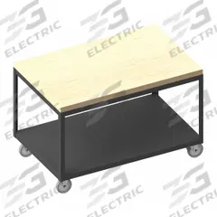 DURHAM MFG Workbench: Fixed Ht, Butcher Block, 36 in x 24 in, 1,200 lb Overall Load Capacity (MPN HMT-2436-2-MT-95). Key specifications — Assembly: Fully Assembled; Wheel Material: Polyurethane; Frame Material Finish: Powder Coated; Mobility: Casters; Height Adjustability: Fixed Height; Frame Construction: Welded Only; Brand: DURHAM MFG; Caster Mount Type: Plate.