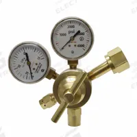 UNIWELD Regulator/Flowgauge CO2 10-14 SCFH: CGA 320 Inlet, 5/8"-18 F RH Outlet, Flow Gauge Regulator (MPN MRFG13). Key specifications — Compatible Gas Type: Carbon Dioxide; Manufacturer Part Number: MRFG13; Brand: UNIWELD; Inlet Connection: CGA 320; Outlet Connection: 5/8"-18 F RH.