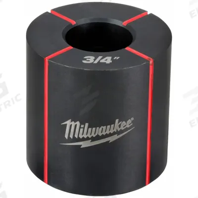 MILWAUKEE Knockout Die: 12 ga Sheet Metal Capacity (Steel), 3/4 in Nominal Size, Round - Milwaukee Knockout Punches & Dies