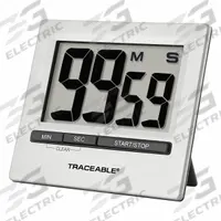 TRACEABLE Digital Timer: 1/2 in x 3 in x 3 3/8 in, 1/2 in Overall Dp, 3 in Overall Ht, LCD (MPN 5011). Key specifications — Clock Function Included: No; Count Direction: Count Down; Features: Memory Recall; Digital Display Screen Type: LCD; Alarm Type: Audible; Brand: TRACEABLE; Maximum Time Setting: 99 minutes, 59 seconds.