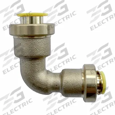 QUICKFITTING Push-Fit Elbow Fitting: 1/2 in OD x 5/8 in OD Size - Removable Brass Push-to-Connect Tube Fittings