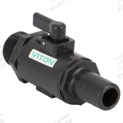 BANJO Manual Two-Way Ball Valve: 3/4 in, Polypropylene, Straight, MNPT x Barb - Polypropylene Ball Valves