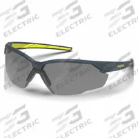 HEXARMOR Safety Glasses: Gray 23% Lens, Half-Frame, Anti-Fog/Hard Coat/TruShield®, Dielectric/Vented (MPN 11-31007-02). Key specifications — Brand: HEXARMOR; Frame Color: Charcoal/High-Visibility Yellow; Lens Color: Gray 23%; Lens Properties: Anti-Fog / Scratch-Resistant.