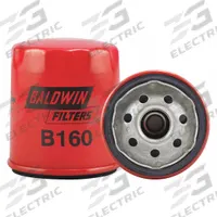 BALDWIN FILTERS Oil Filter: B160, LF16242, M22-1.50 Thread Size, 3 1/2 in Overall Ht, Oil, Cellulose. Key specifications — Baldwin Interchange: B160; FleetGuard Interchange: LF16242; Brand: BALDWIN FILTERS; Compatible Vehicle Make: GMC; Includes: 20 psid Bypass Valve; Media Material: Cellulose.