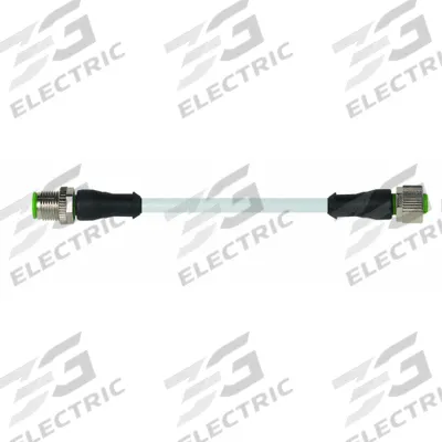 MURRELEKTRONIK Cordset: M12 Male Straight X M12 Female Straight, 4 Pins, Gray, PUR - Double-Ended Cordsets with PUR Jacket for Twisting Applications