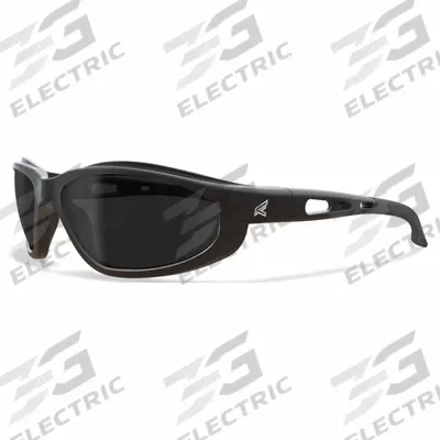 EDGE EYEWEAR Safety Glasses: Smoke Lens, Full-Frame, Metal Detectable, Black Frame - Padded Comfort-Fit Safety Glasses