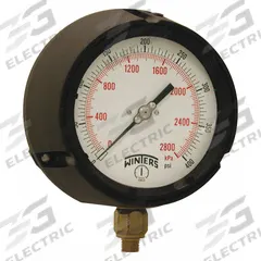 WINTERS Process Pressure Gauge: 0 psi to 400 psi, White, 4 1/2 in Dial, 1/4 in NPT Male, Bottom, PPC (MPN PPC5088G-SG45). Key specifications — Brand: WINTERS; Pointer Color: Black; Accuracy: ±0.5%; Dial Color: White; Gauge Wetted Parts: Brass / Bronze; Case Material: Phenolic; Vibration Resistance Properties: Liquid-Filled; Pressure Range: 0 psi to 400 psi.