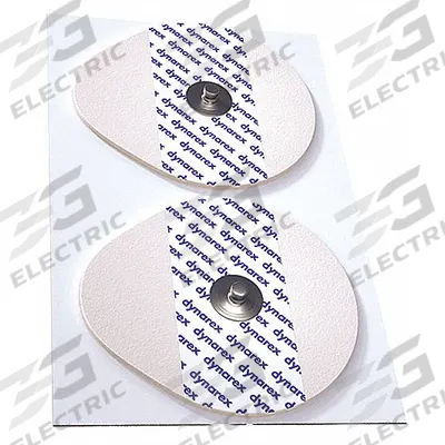 DYNAREX Snap Electrodes: 1.97 in Overall Dia, Foam, Adult, White - Foam ECG Electrodes