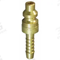 HANSEN Quick Coupler Plug: Hose Barb, 1/4" (MPN 07A). Key specifications — Manufacturer Part Number: 07A; Hose Connection Gender: Male; Hose Connection Size: 1/4 in; Hose Connection Type: Hose Barb; Locking Type: Sleeve; Brand: HANSEN; Color Code: Green.