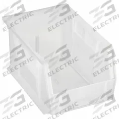 AKRO-MILS Hang and Stack Bin: 6 in x 9 1/4 in x 5 in, Clear, Label Holder Included, Stacking Capable (MPN 30237SCLAR). Key specifications — Electrostatic Discharge: Not Electrostatic Discharge Conductive; Brand: AKRO-MILS; % Recycled Content: 0%.