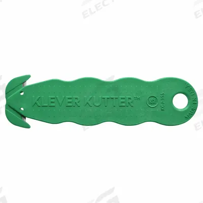KLEVER Safety Cutter: 4 5/8 in Overall Lg, Contoured Handle, Textured, Stainless Steel - Disposable Dual-Hook Safety Cutters