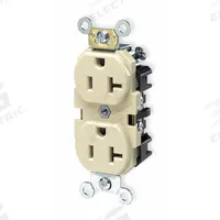LEVITON Receptacle: Duplex, 5-20, Ivory, 125V AC, 20 A, 2 Pole / 3 Wire (MPN 5362-I)