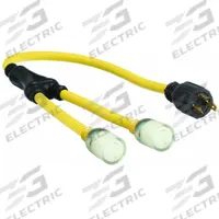 APPROVED VENDOR Cord Adapter: 3 ft Lg, 10 AWG, L5-30P Plug, L5-20R Receptacle, Yellow, 120V AC (MPN 4FZZ1). Key specifications — Temperature Rating: -58° to 194°F; NEMA Plug Configuration: L5-30P; NEMA Receptacle Configuration: L5-20R; Brand: APPROVED VENDOR.