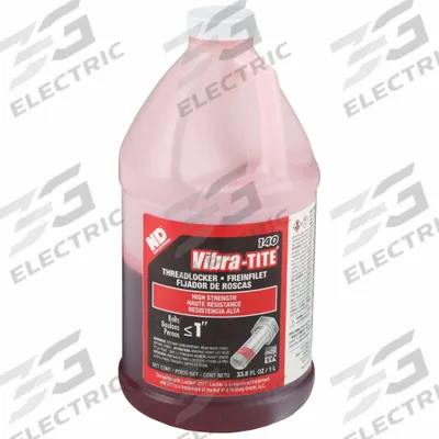 VIBRA-TITE High-Strength Threadlocker: 140, Red, High-Temp Resistant, 33.81 fl oz - High-Strength Threadlockers (Red)