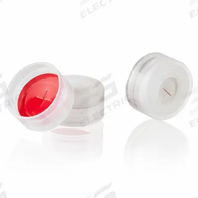 GLOBE SCIENTIFIC Lab Bottle Caps: 11 mm Dia, Colorless, Polyethylene, PTFE, Septa Included - Snap On Bottle Caps