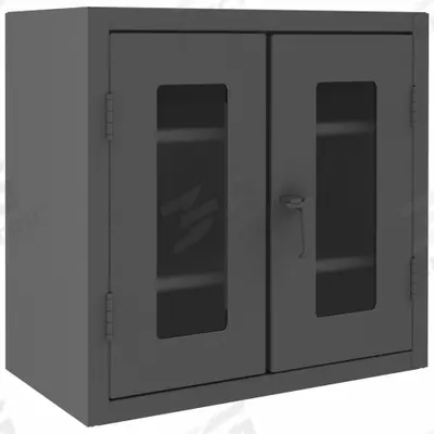DURHAM MFG Storage Cabinet: 36 in x 20 in x 36 in, Frame, 2 Adj Shelves, Gray, Gray - Industrial Clearview Shelf Cabinets