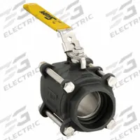 SHARPE Manual Two-Way Ball Valve: 2 in, Carbon Steel, Straight, Socket x Socket, Full Port Ball Port (MPN 4351002100). Key specifications — Brand: SHARPE; Seat Material: Polymer; Handle: Locking Lever.