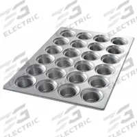 CHICAGO METALLIC Large Crown Muffin Pan: Aluminized Steel, 24 Slots, 17 7/8 in Overall Wd, Silver (MPN 43026). Key specifications — Pan Style: Muffin Pan; Brand: CHICAGO METALLIC; Color: Silver; Material: Aluminized Steel; NSF Certified: No; Number of Slots: 24.