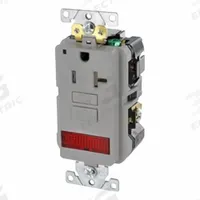 LEVITON GFCI Single Receptacle Outlet: Single, 5-20, Gray, GFCI, 125V AC, 20 A, 2 Pole / 3 Wire (MPN GFPL2-PLG)
