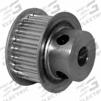 DAYTON Timing Pulley: Modified Curvilinear, Fixed, For GT Timing Belt Section, For 9 mm Belt Wd (MPN 24-3P09M6FA6). Key specifications — Brand: DAYTON; Finish: Clear Anodized; For Belt Series: Powerhouse®.