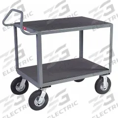 JAMCO Metal Shelf Cart: 1,200 lb, 54 in L x 31 in W x 38 in H Overall Dim, Flush Lip, Semipneumatic (MPN AE348Z800GP). Key specifications — Caster/Wheel Configuration: (2) Swivel; Brand: JAMCO.
