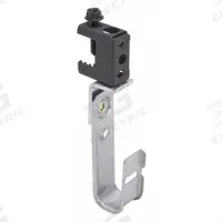 B-LINE BY EATON J-Hook: Clamp-On with Locking Latch, 3/4 in Max. Bundle Dia., Galvanized Steel (MPN BCH12-C2). Key specifications — Material: Galvanized Steel; Mounting: 360° Horizontal Rotation; Includes Locking Latch: Yes; Color: Silver; Brand: B-LINE BY EATON; Mounting Location: Beam; Mounting & Attachment (subhead): Clamp-On with Locking Latch.