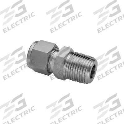 HAM-LET Compression Fitting Adapter: 4 mm OD x 1/4 in Pipe Fitting Size - Double-Ferrule Stainless Steel Fittings
