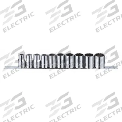 WESTWARD Socket Set: 1/2 in Drive, 10 Piece, 12-Point, SAE - SAE & Metric Socket Sets