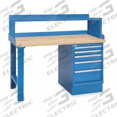 LISTA Workbench: Fixed Ht, Butcher Block, 60 in x 30 in, 1,000 lb Overall Load Capacity, Blue, Blue (MPN XSWB20-60BT/BB-SRS). Key specifications — Height Adjustability: Fixed Height; Brand: LISTA; Color: Blue.