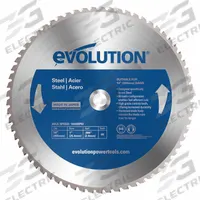 EVOLUTION Circular Saw Blade: 14 in Blade Dia., 66 Teeth, 0.09 in Cut Wd, 1 in Arbor Size, Carbide (MPN 14BLADEST). Key specifications — attr1116119: EVOLUTION; attr1145631: Ferrous Metals.