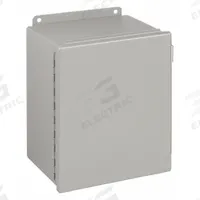 WIEGMANN Enclosure: Steel, 16 in x 14 in x 6 in, NEMA 12/13, Solid Cover, Hinged (MPN B161406CH). Key specifications — Brand: WIEGMANN; Closure Method: Clamps; Knockouts: Not Included.