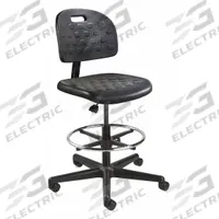 BEVCO Drafting Chair: Breva Value-Line, Black, Plastic Material, Armless Arm, 18 in Seat Wd (MPN V7507HC). Key specifications