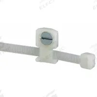 PANDUIT Low Profile Cable Tie Mount: 0.11 in Slot Wd, 0.05 in Slot Ht, Natural, 0.32 in Wd, 100 PK (MPN LPMM-S5-C). Key specifications — For Use With: Miniature, Intermediate and Standard Cable Ties; Size: 0.4 in L x 0.32 in W x 1 in H; Color: Natural; Screw Mount Hole Size: #5; Brand: PANDUIT.
