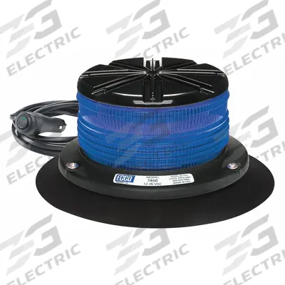 ECCO Beacon Light: Flashing Beacon, Blue, 3 1/8 in Overall Ht, LED - Vehicle Flashing Beacons