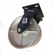RWM Plate Caster: Swivel, Iron, 8 in Wheel Dia, 2 in Wheel Wd, 10 1/8 in Mounting Ht, Roller, Swivel (MPN 2-75-CIR-0820-S). Key specifications — Wheel/Tread Color: Silver; Brand: RWM; Roll Up: Swivel.