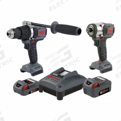 INGERSOLL RAND Tool Combination Kit: 2 Tools, Hammer Drill/Impact Driver, 20 V DC Volt - Ingersoll Rand 20V Cordless Tool Combination Kits