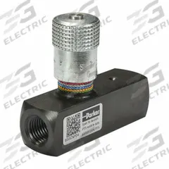 PARKER Flow Control Valve: 40 gpm Max Flow Rate, 1 in NPT, 1 in NPT, 500 psi Max Pressure, Steel (MPN F1600S). Key specifications — attr1018158: Manual; attr1018114: Rotary Knob; attr1018116: Steel; attr1018117: PARKER; attr1018137: Two-Way.